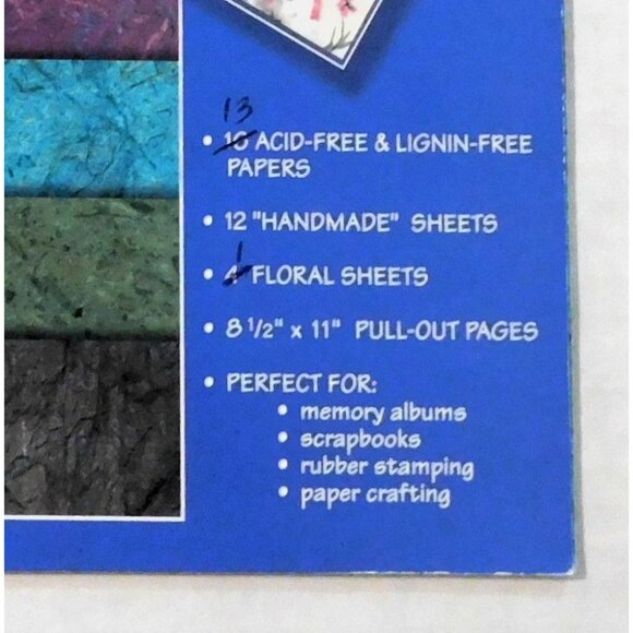 Paper Pizazz Handmade Papers 13 Sheets 8.5" x 11" Scrapbook Albums Crafting - Picture 2 of 10